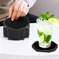 Square Silicone Felt Coaster Set 10cm Heat Insulation Coaster Set Drainage Anti-Scalding Coffee Coas