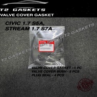 HONDA CIVIC 1.7 S5A, STREAM 1.7 S7A D17Y VALVE COVER GASKET + VALVE COVER SEAL 12341-PLC-000