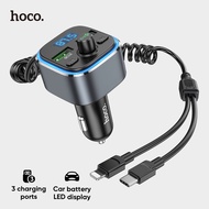 Hoco Car Charger QC3.0 USB Ports+Type-C Cable+Lightning Kable+FM Bluetooth Transmitters E74