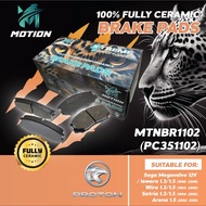 MOTION Brake Pad 100% Fully Ceramic Axia Bezza Myvi ICON Myvi Lagi Best Disc Brake Break Pad Saga Pa