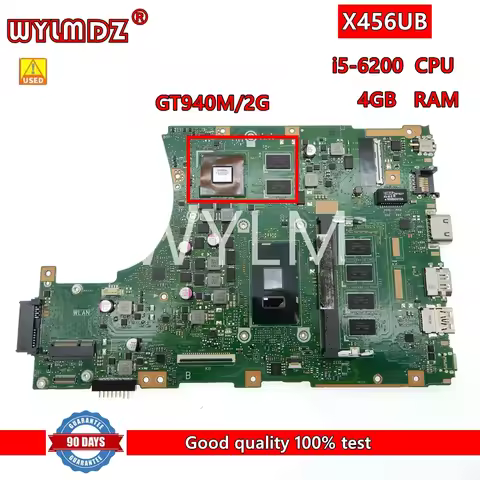 X456UB With i5/i7 6th CPU DDR3 4GB RAM GT940M/2G Motherboard For Asus X456UF A456U X456UJ X456UQ X45