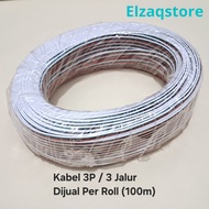 100m 3P AWG22 Cable Per Roll White Strand 3 Core Wire