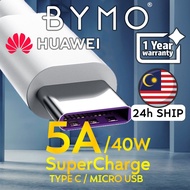 【100% ORIGINAL】HUAWEI SuperCable 5A SuperCharger Type C USB Rapid Cable Data Cable Super Quick Charg