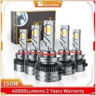 Illumitec ไฟหน้ารถยนต์ LED K8S 150W สว่างมาก40000LM 6000K H4 H7 9005 H11 H1 9007 H13 9012 (รับประกัน