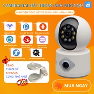 Yoosee indoor camera with 2 eyes, color night vision wifi camera, wide angle, afternoon conversation