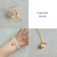 Friendship Bracelet Necklace Earring Cupcake