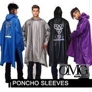 OMG poncho poncho poncho bat pvc sleeve raincoat - Black