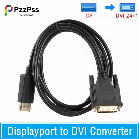 Displayport to DVI Cable Adapter 1.8m DP to DVI Connection Converter HD 1080P Male to Male Adapter f