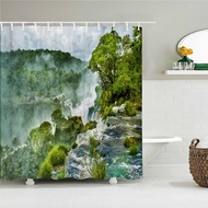 2024 New Creative Landscape Forest Printed Shower Curtain Bathroom Accessories Bathroom Waterproof Curtain Minimalist Decoration