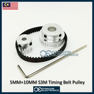 5MM-10MM Aluminium S3M 180 Timing Belt And Pulleys CNC DIY Motor Project [Timing Belt untuk Servo Mo