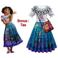 Costume ENCANTO MIRABEL MADRIGAL DRESS Children IMPORT FREE Bag