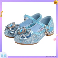 Kids Girl Shoes Frozen Elsa Shoes Crystal  Princess Sandals High Heels Soft Bottom Children Party Sh