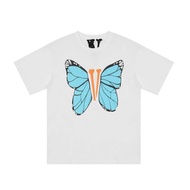 [Readystock]Vlone Men and Women Butterfly Large V Printed Loose Short-sleeved T-shirts S-5XL