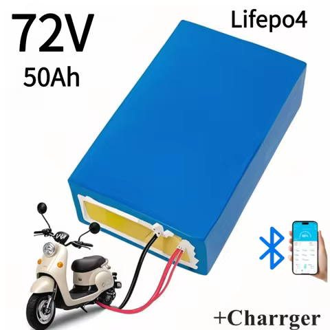 72V Lifepo4 50Ah with Bluetooth for Bike, scooter, Motorbike, crane truck, charger 10A, 5000W, 10kW