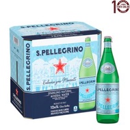 San Pellegrino (玻璃樽) 意大利有汽天然礦泉水 - 原箱 1公升 有氣