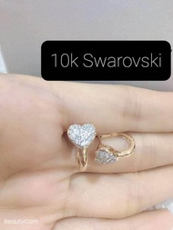 10k Gold Swarovski Clip Earring