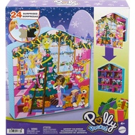 Polly Pocket Dolls Advent Calendar, Gingerbread House Playset with 24 Surprises