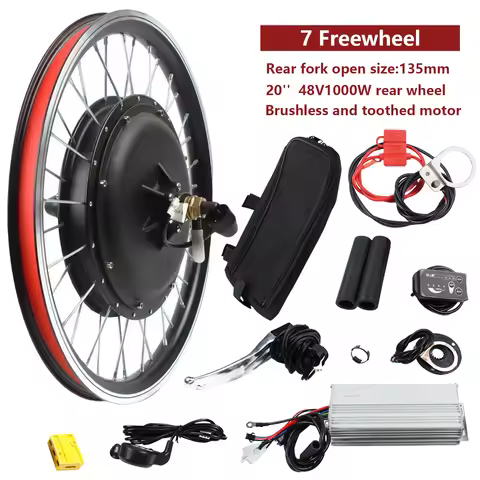 20" EBike Bicycle Conversion Kit 250/1000W Electric Front / Rear Wheel Hub Motor 48V 1000W Rear Whee