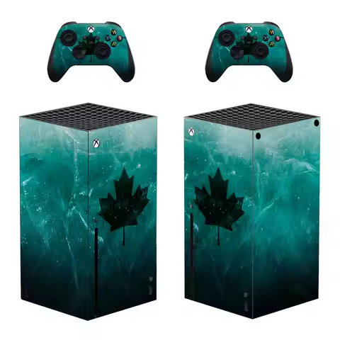 Green Leaf Weed Skin Sticker Decal Cover for Xbox Series X Console and 2 Controllers XSX Sticker Vin