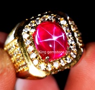 permata Ruby Star Burma crystal top 6 Ray star Tajam asli original
