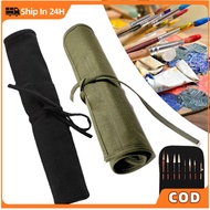 16 slots Roll Up Brush Holder Canvas Paint Brush Bag Storage Bag Canvas Wrap Paint Brush Carry Pouch