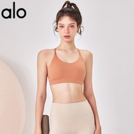ALO YOGA บราสปอร์ตใหม่ ทรงสามเหลี่ยม ขนาดใหญ่ ไม่มีหลัง เซ็กซี่ บราโยคะสำหรับผู้หญิง วิ่ง กันกระแทก 