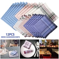12pcs Mens Handkerchiefs 14.96x14.96inch Assorted Pure Cotton Handkerchiefs Pocket Square Hankies SH