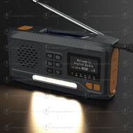 Outdoor DAB Radio, Solar Hand Crank Bluetooth Speaker with LED Flashlight, Portable Radio