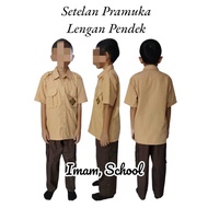 Scout Uniform Set Brown Short Sleeve Shirt and Brown Long Pants Scout Uniform for Elementary School 