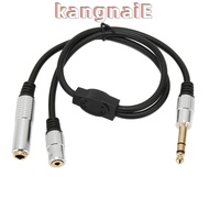 KANGNAI 6.35mm Male to 6.35mm 3.5mm Female, Plug and Play Flexible 1 Split in 2 Sound Cable, Durable