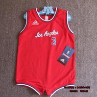 美國NBA官網愛迪達ADIDAS正品兒童寶寶小BABY新生兒包屁連身球衣PAUL保羅快艇隊免運