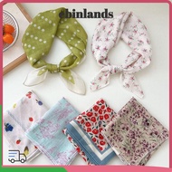 Lucky-Ebinlands Silk Scarf - Floral Print, Ideal for Hair & Handbags, 58x58cm