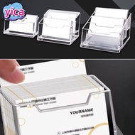 YICA 1Pcs Business Card Box, 1/2/3 Grids Display Stand Bussiness Card Holder, Acrylic Plastic School