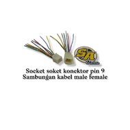 SOCKET SOCKET CONNECTOR PIN 9 CONNECTION CABLE MOTOR PIN 9 MALE FEMALE