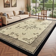 Easy Jute 6x9 Living Room Rug French Country Ivory Butterfly Floral | Large Washable, Non Slip, Stai