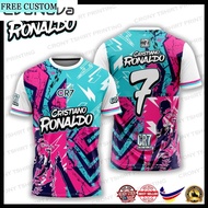 [Free Custom] CR7 Cristiano Ronaldo G.O.A.T Sublimation Jerseys Custom Name Baju Lelaki ViraQuick-dr