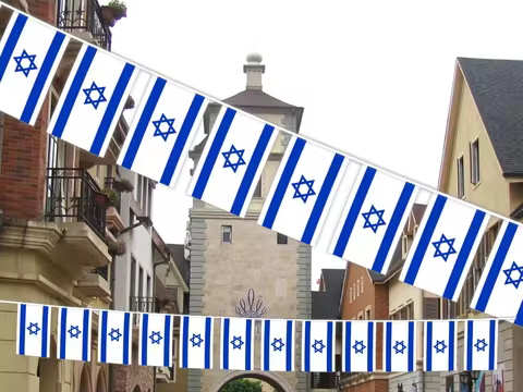 SKY FLAG Israel flag 14x21cm 20pcs/set israel bunting flags Pennant String Banner Buntings Festival