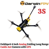 DarwinFPV FoldApe4 Analog 3S 168mm 4Inch F411 15A ELRS AIO 600mW VTX W/GPS Folding Long Range Racing