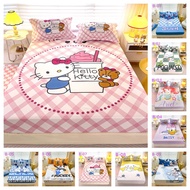IN Stock 1 PC Cadar Cartoon Kuromi Print Fitted Sheet For Kids 360 Corak Single/Queen/King Fitted Be