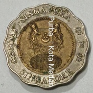 Koin Bimetal 5 Dollar Singapura Vanda Miss Joaquim