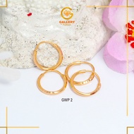 GENUINE GOLD EARRINGS 375 (8K) AND 300 (6K) GWP 1 2 3 SCALE EARRINGS DIAMETER 1 CM