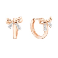 PRIMA ต่างหูห่วงประดับเพชรตัวเรือน 9K ริบบิ้น (Ribbon) รหัสสินค้า 991E1726-01