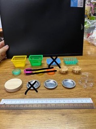迷你筲箕 竹籮 砧板 餸碟 下午茶三層架 for 黏土 模型 手工藝道具
