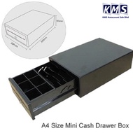 A4 Size Mini Cash Drawer Box POS Register RJ-11 Key Lock With 3 Bill 6 Coin Trays
