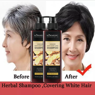 Shampoo Black Herbal Natural Polygonum perawatan rambut anti uban penghilang uban permanen di usia m