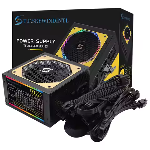 T.F.SKYWINDINTL 1000W Rgb ATX 1000 WATT PC Power Supply PC Modular Psu Switching Gaming Mining Power