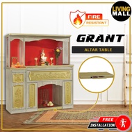 Living Mall Grant Oriental Altar Table with Top Altar Cabinet Fire Resistant Altar Cabinet