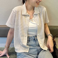 TENSE_co - Goodie Knitted Top เสื้อไหมพรมคอปก ผ้านิ่มใส่สบายไม่ร้อน 3 สี ฟ้าน้ำตาลดำ