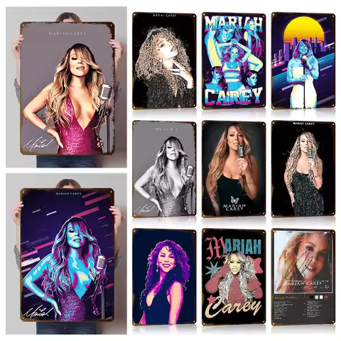 Mariah Carey Hot Pop Singer Posters Custom Wall Art Retro Vintage Metal Tin Signs for Bar Accessorie