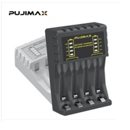 PUJIMAX battery charger 4-slot intelligent LED display charger Ni Mh AAA/AA rechargeable battery